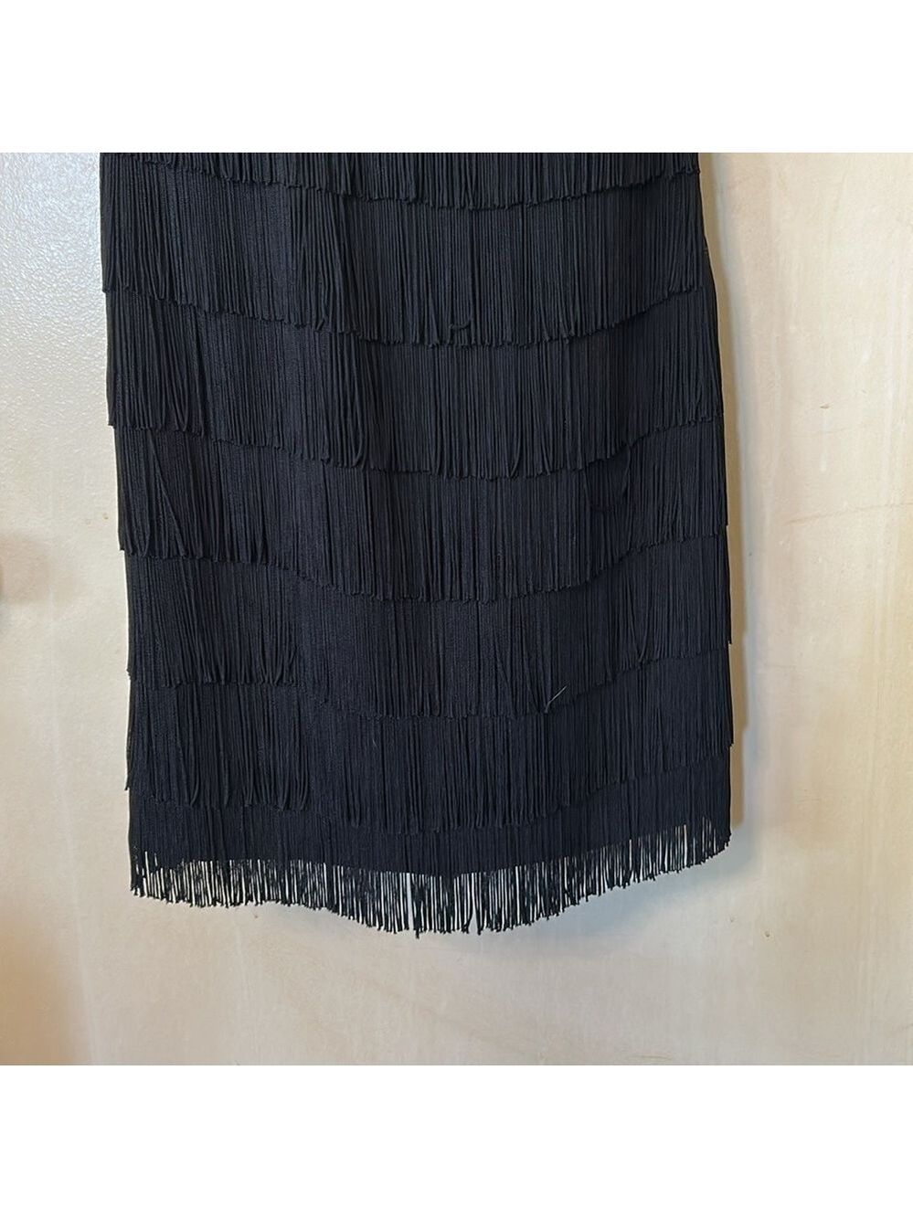 Jaygodfrey black silk fringe skirt size 8 - Picture 4 of 8